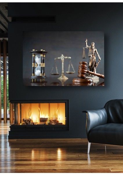 Kum Saati ve Terazi Kanvas Tablo K24