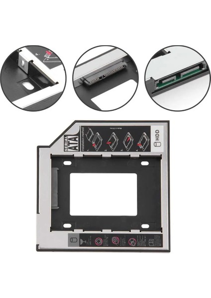 9.5mm SSD Caddy Sata Arayüzü Alüminyum Disk Sürücü Kutusu Kızak Muhafaza DVD Adaptörü HDD Notebook Laptop
