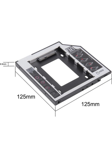 9.5mm SSD Caddy Sata Arayüzü Alüminyum Disk Sürücü Kutusu Kızak Muhafaza DVD Adaptörü HDD Notebook Laptop