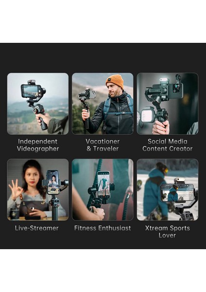 Isteady M6 Gimbal 3 Eksenli El Tipi Aı Yapay Zeka Görüş Sensörlü Stabilizatör Telefon Sabitleyici