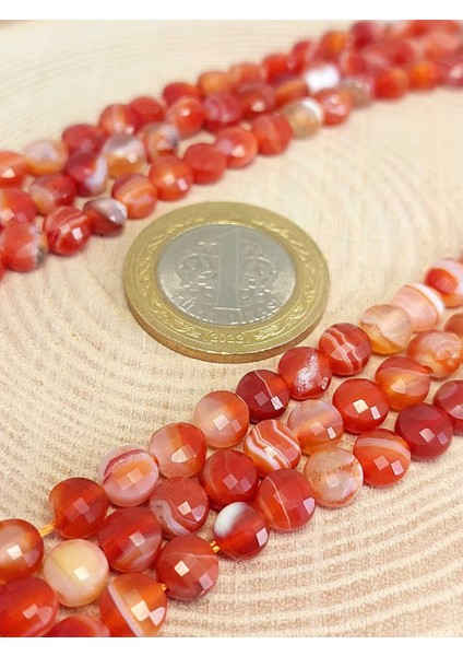 Akik Taşı Yassı Faset Kesim Dizi 6X4MM (42825) fiyatları