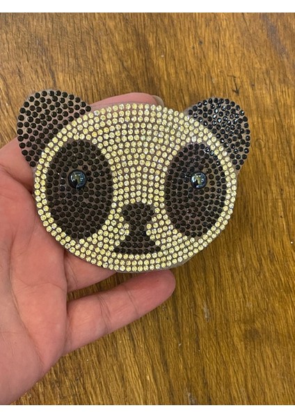 7X10 cm Ütü Ile Yapışan Taşlı Panda Aplike Arma Yama Dikiş Hobi Panç