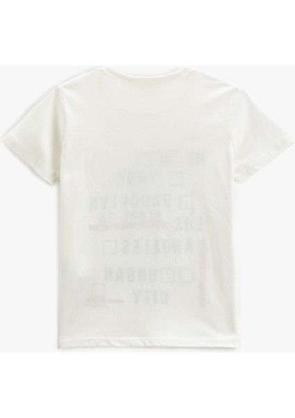 Baskılı Tişört Kısa Kollu Bisiklet Yaka Pamuklu modelleri