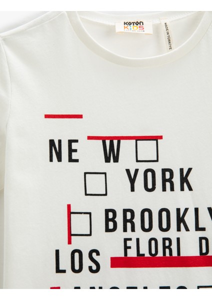 Baskılı Tişört Kısa Kollu Bisiklet Yaka Pamuklu fırsatları