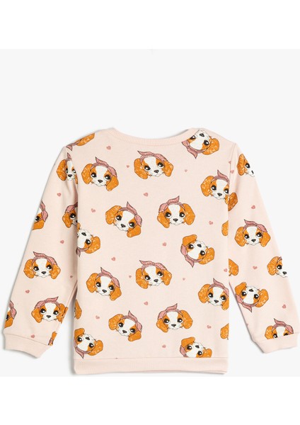 Sweatshirt Köpek Baskılı Bisiklet Yaka Pamuklu fiyatları