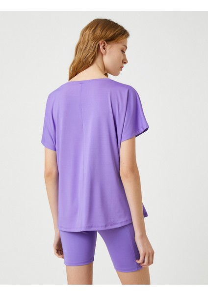 Oversize Spor Tişört Slogan Baskılı Kayık Yaka fırsatları