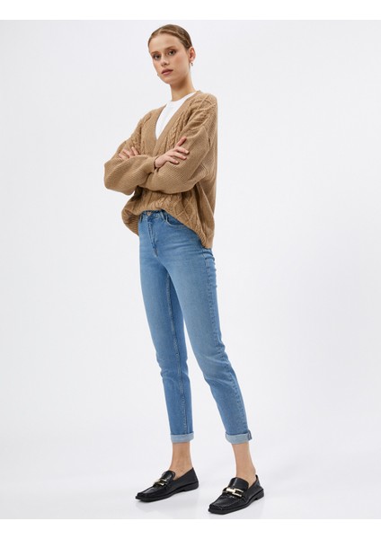 Yüksek Bel Kot Pantolon Hafif Daralan Paça - Eve Slim Jeans fiyatları