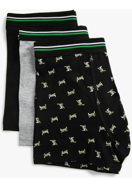 3'lü Boxer Seti Slogan Baskılı Pamuklu fiyatları
