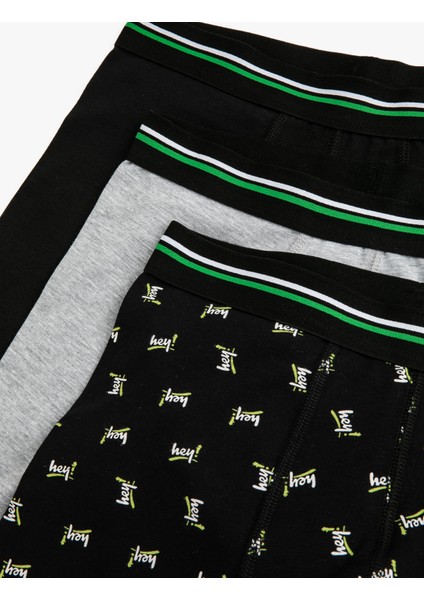 3'lü Boxer Seti Slogan Baskılı Pamuklu modelleri