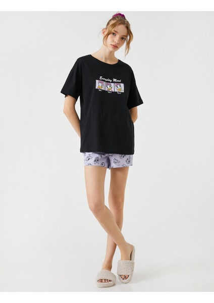 Daisy Duck Pijama Takımı Pamuklu Lisanslı Kısa Kollu Şortlu