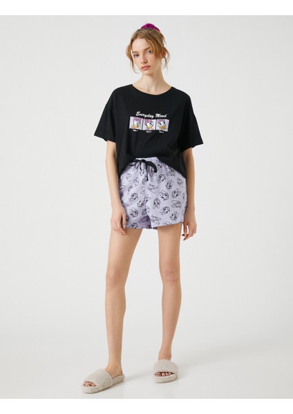 Daisy Duck Pijama Takımı Pamuklu Lisanslı Kısa Kollu Şortlu