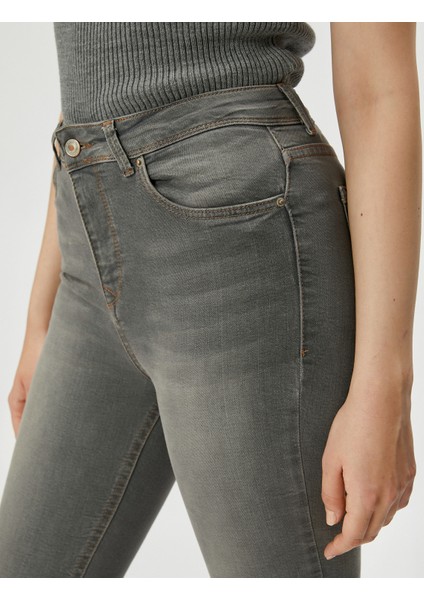 Yüksek Bel Kot Pantolon Dar Paça - Carmen Jeans