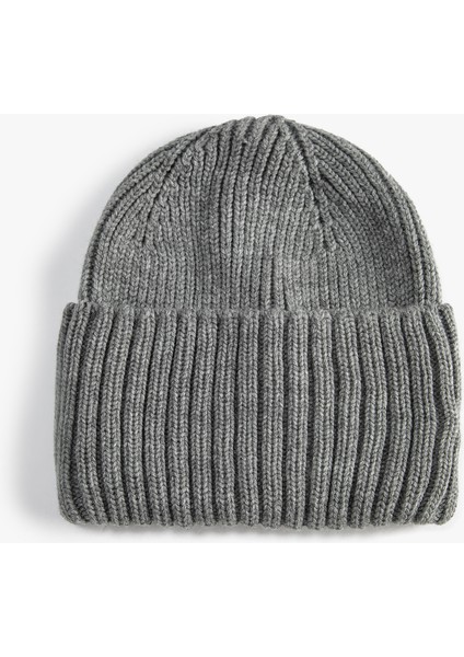 Lastikli Örgü Bere Kenarları Geniş Katlı