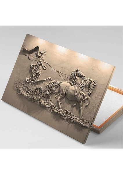 At Arabası Süren Kanatlı Melek Sepya Hermes Tanrı Duvar Rölyef Heykel Kanvas Tablo ART00168 fiyatları