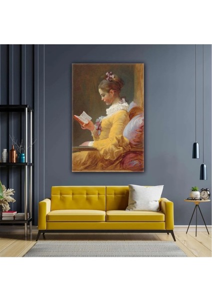 Kitap Okuyan Kız Yağlı Boya Görünümlü Jean Honore Fragonard Kanvas Tablo ART00115