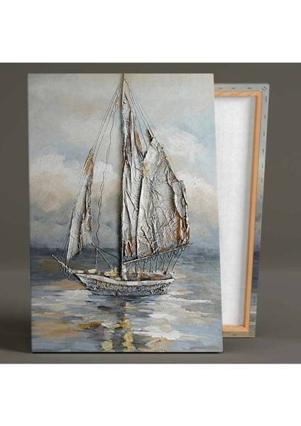 Yağlı Boya Efektli Gemi Yelkenli Deniz Doğa Manzara Kanvas Tablo ART00188 fiyatları
