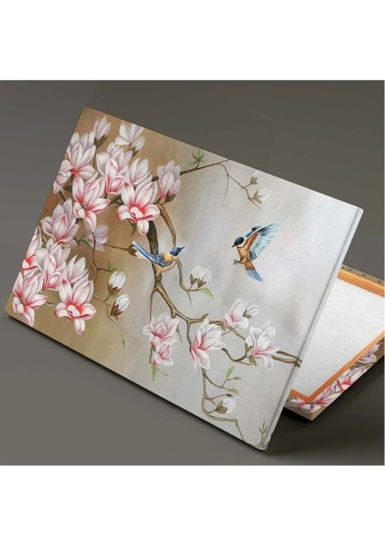 Dokoratif Yağlı Boya Efektli Çiçek Modern Dala Konmuş Kuş Kanvas Tablo ART00106 fiyatları