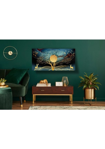 Altın Geyik Kanvas Tablo