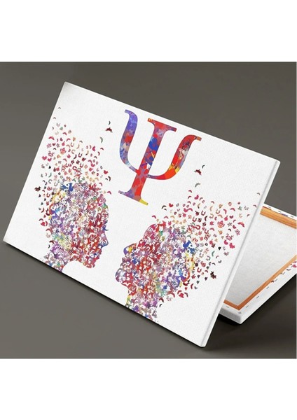 Psikolog Büro Psikoloji Psi Sembolu Renkli Insan Kafaları Çift Kanvas Tablo ART00116 fiyatları