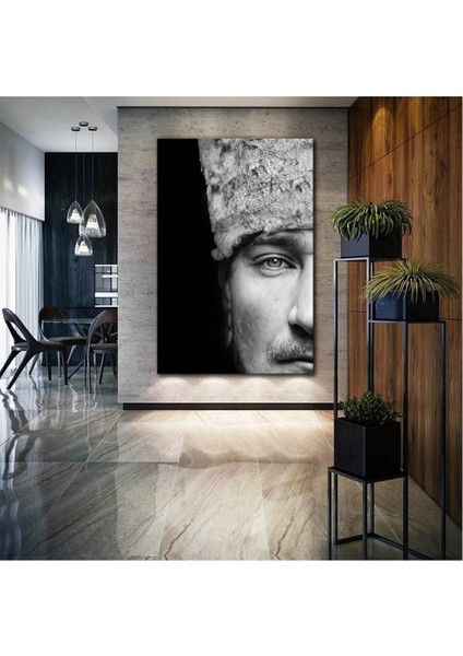 Mustafa Kemal Atatürk Yarım Portre Kanvas Tablo ART00187