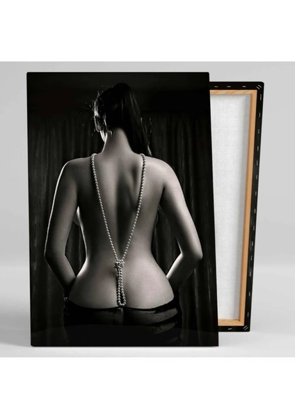 Sırtı Dönük Inci Kolyeli Model Nü Kadın Kanvas Tablo ART00202 fiyatları