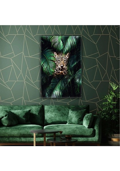 Leopar Doğa Orman Yeşillik Manzara Kanvas Tablo ART0048