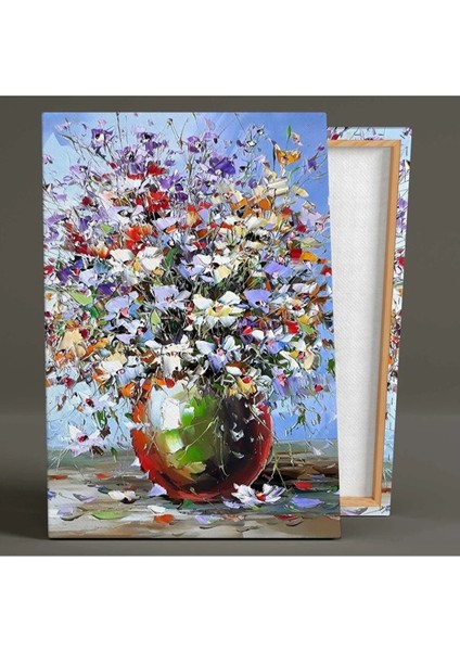 Büyük Çiçek Demeti Vazoda Kanvas Tablo ART0034 fiyatları
