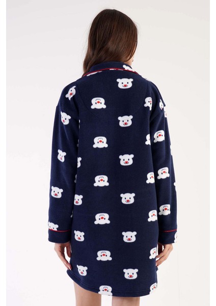 Kadın Polar Tamamı Düğmeli Uzun Kol Gecelik fırsatları