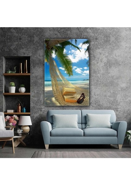 Hamak Kitap Kumsal Sahil Tatil Kanvas Tablo ART0028