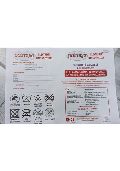 Elektrikli Battaniye Çift Kişilik