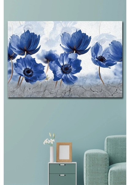 Fleurs Bleues Dekoratif Kanvas Tablo ART0022
