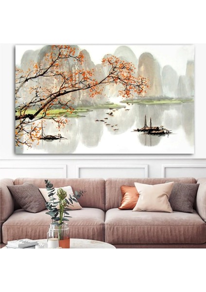 Dev Boyut Sade Doğa Manzara Kanvas Tablo AR042