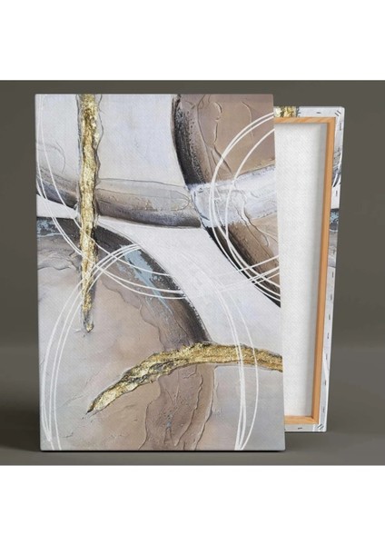 Gold Detaylı Dekoratif Fırça Izleri Kanvas Tablo ART0032 fiyatları