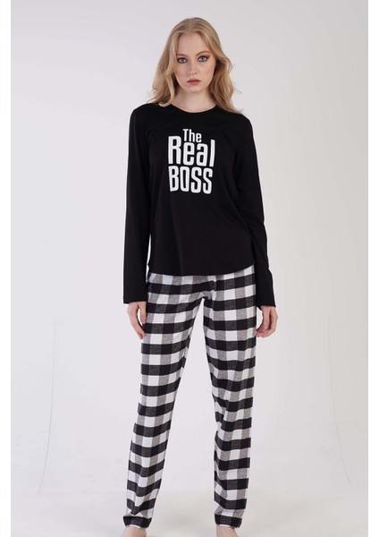 Pamuklu Kadın Uzun Kol Pijama Takım