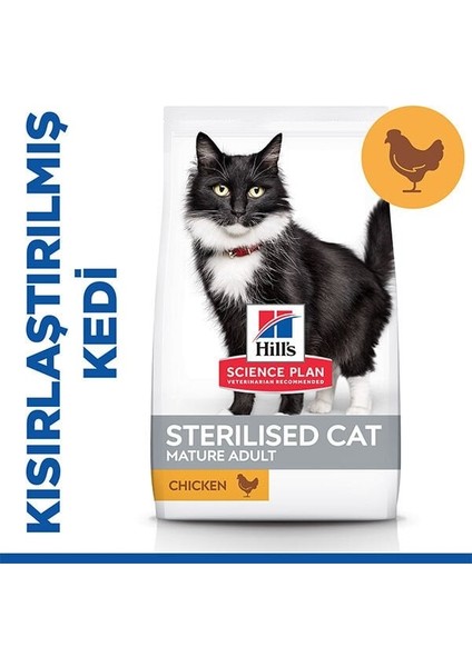 Hills Mature Sterilised Tavuklu Kısırlaştırılmış Yaşlı Kedi Maması 1500 gr 1.5 kg fiyatları