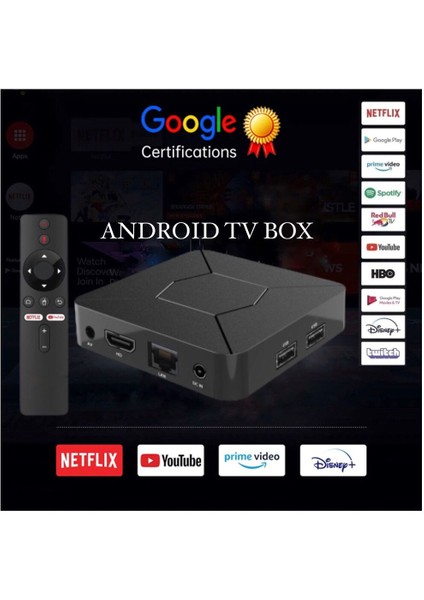 4K Android TV / Sesli Komut & Google Asistan Prime Android TV Box & Akılı Smart Kutu