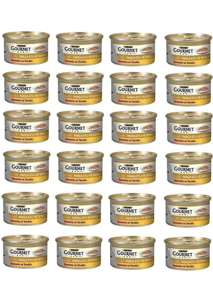 Gourmet Gold Somon ve Tavuklu Kedi Konservesi 85 gr x 24 Adet