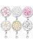 K160 Bling Çiçekler Inci Rozet Makarası Kımlık Geri Çekilebilir Rozet Tutucu Kemer Klipleri Metal Ağır Çelik Tel Kordon 3 Paket (Yurt Dışından) 2