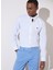 Slim Fit Klasik Yaka Beyaz Erkek Gömlek BBSP23MSH092 2