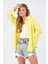 Kadın Sarı Oversize Uzun Basic Gömlek 1
