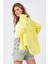 Kadın Sarı Oversize Uzun Basic Gömlek 3
