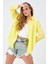 Kadın Sarı Oversize Uzun Basic Gömlek 4