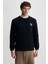 Valley Siyah Bisiklet Yaka Baskılı Standard Fit Erkek Sweatshirt 2