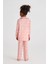 Infınıty Dots Kız Çocuk Saten Pijama Üst Gül Pembe 3