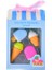 Mavi Bir Boyut 4 Adet Kawaii Dondurma Hamburger Lolipop Ayrılabilir Kauçuk Silgi Kırtasiye (Yurt Dışından) 1