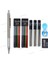 1pen Mix Set C 2.0 Geri Çekilebilir Mekanik Metal/plastik Kalem Renkli Siyah 2mm Dolum 2b Kurşun Profesyonel Kalem Kroki Çizim Okulu (Yurt Dışından) 1