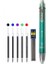 Yeşil Set Haile Çok Renkli Kalem 6 In 1 Tükenmez Kalem 5 Renk Tükenmez Kalemler Dolum ve 0.5mm Mekanik Kurşun Kalem Kurşun Ofis Okul Kırtasiye (Yurt Dışından) 1
