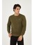 Bisiklet Yaka Ön Detaylı Basic Sweatshirt 3