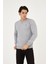 Bisiklet Yaka Ön Detaylı Basic Sweatshirt 1