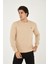 Bisiklet Yaka Ön Detaylı Basic Sweatshirt 2